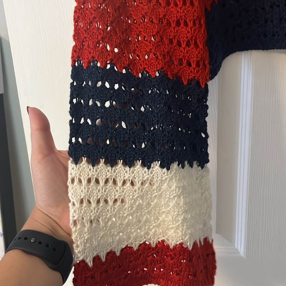 NWT Women's Americana Crochet Graphic Cardigan - Picture 6 of 6